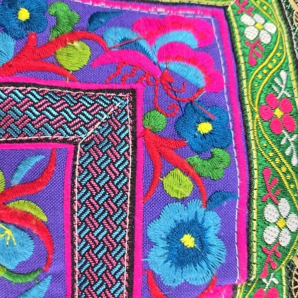 Vtg large embroidered boho hippie festival purse bag - Picture 9 of 9